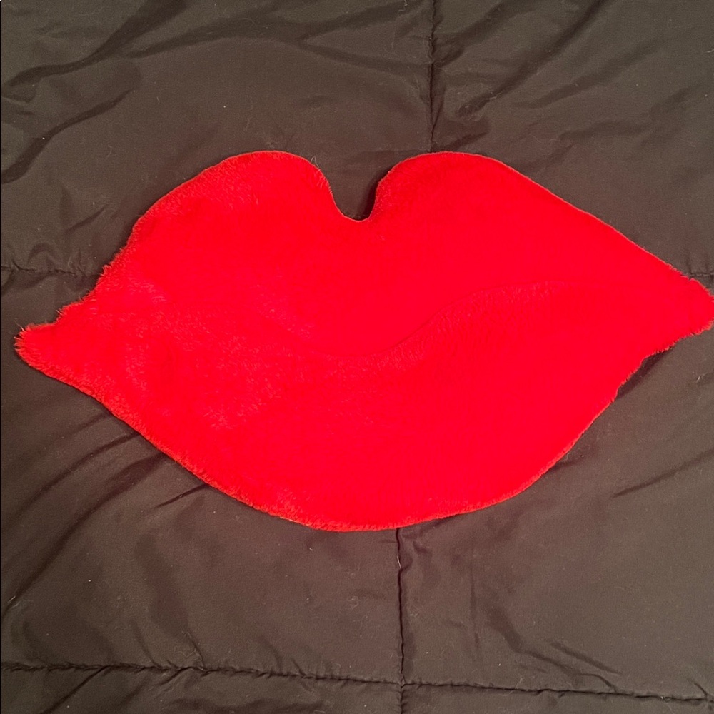 Red Lip-Shaped throw pillow
